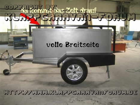 Rollos Eigenbau - So sieht er von der Seite aus, immer noch ohne Zelt.