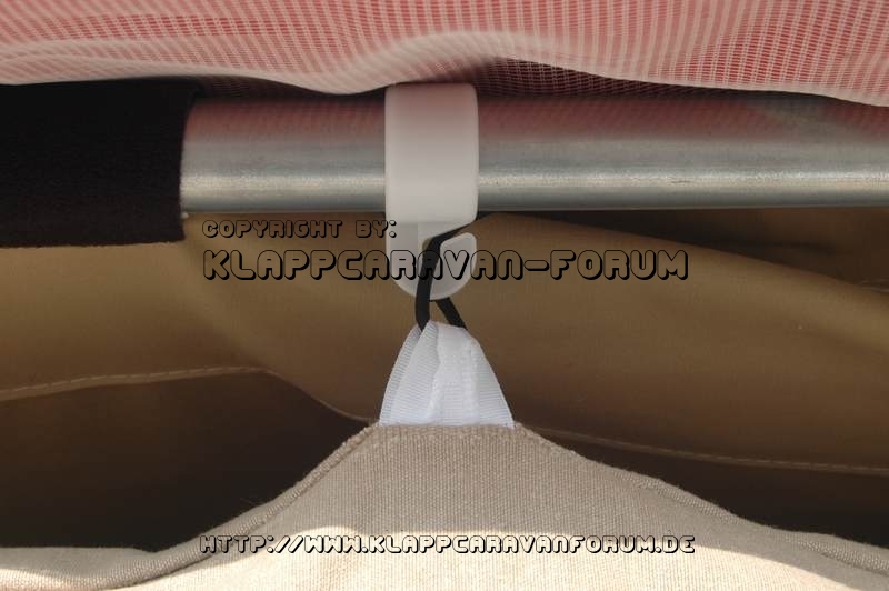 Innenzelt SK-Falter - Eigenanfertigung - Aufhängung im Detail